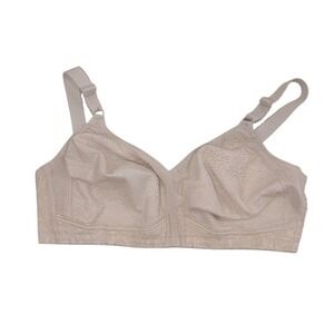 Vtg Timeless Comfort Full Support Bullet Bra 42C All Over Lace Beige 58909